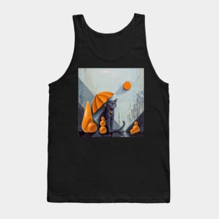 The Gaze of the Mystic Cat: A Surrealistic Journey Tank Top